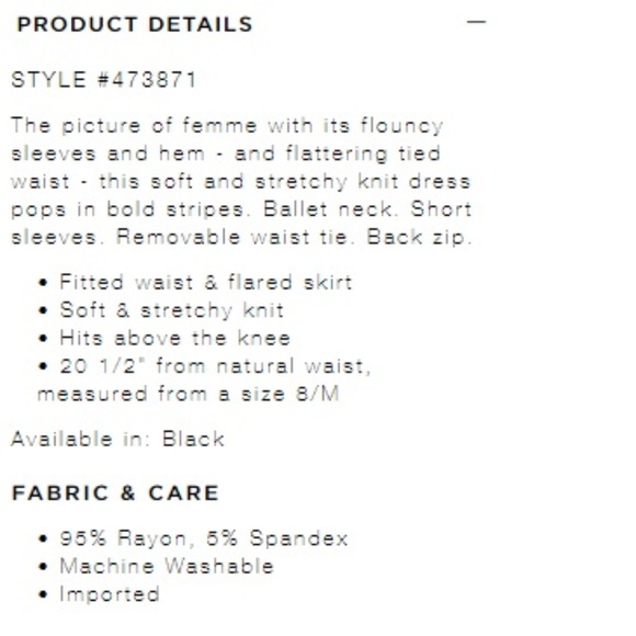 NWT LOFT petite striped tie waist flounce dress - Picture 4 of 5